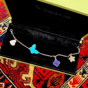 🟥SOLD🟥VCA Lucky Alhambra bracelet Turquoise Butterfly, Lapis Lazuli